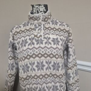 Abercrombie Kids Patterned Crewneck Sweater - Cream, Gray, Brown